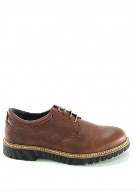 Zapato cordón liso color marrón . Marca Tagore