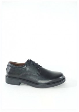Zapato cordón  color negro liso. Tagore