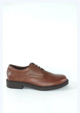 Zapato cordón  color marrón liso. Tagore