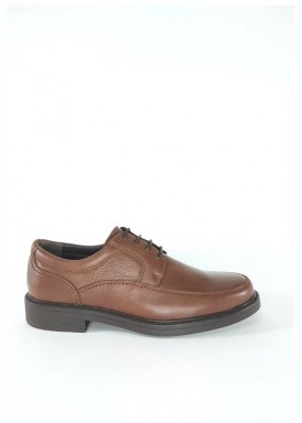 Zapato cordón básico color marrón. Tagore
