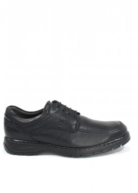 Zapato cordón bordillo piso ligero, clásico negro de Fluchos