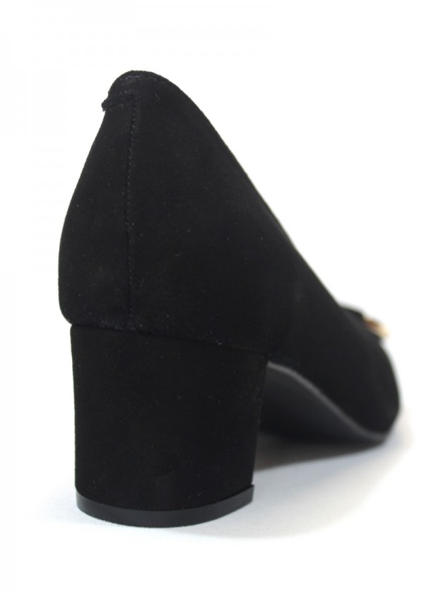 Zapato Negro Salon Ante Negro Zapato Salón De Tacón RAGAZZA DE ROLDÁN