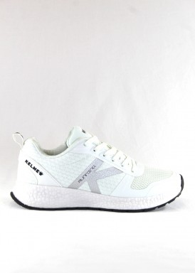 Zapatilla deportiva piso ligero k-Rookie. Textil. Blanco. Kelme.