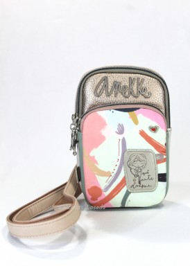 Mini bolso bandolera para movil, color beis y nude. ANEKKE0