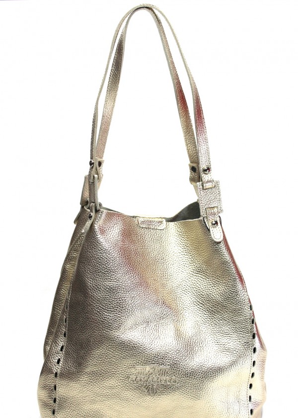 Bolso de piel pequeño, dos asas de mano y