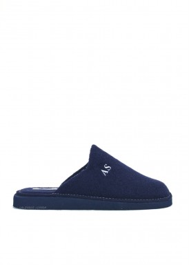 Zapatilla de casa verano para hombre cerrada. Azul marino. Andinas.