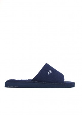 Zapatilla de casa verano para hombre abierta. Azul marino. Andinas.