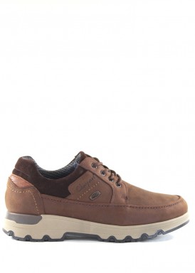 Zapato casual piel con cordón marrón. Membrana impermeable. Marrón. Clayan.