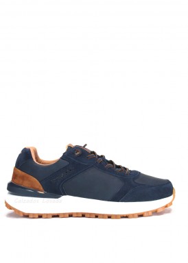 Zapatilla deportiva estilo casual de nobuck. Azul marino. KANGAROOS.