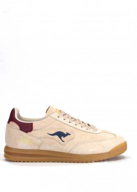 Zapatilla deportiva mujer de serraje. Color beis. Kangaroos.