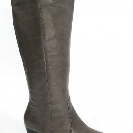 BOSETTINI - Bota caña alta cremallera tacón 7 cm. Color gris. Bosettini|  Calzados Losada