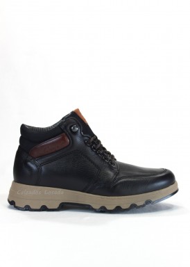 Botín piel negro con MEMBRANA IMPERMEABLE. Clayan.