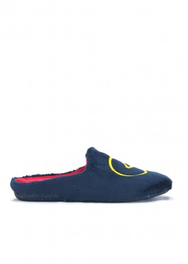 Zapatilla de casa hombre comecocos abierta por detrás. Azul marino. Garzón