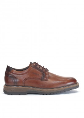 Zapato de piel para hombre atemporal con cordón. Marrón. Fluchos.