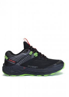 Deportiva trekking waterproof. Negro y verde. Hi-tec.