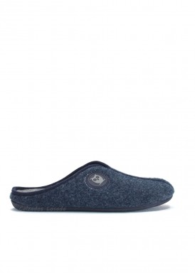 Zapatilla de casa abierta para hombre. Azul Marino. Marpen Slippers