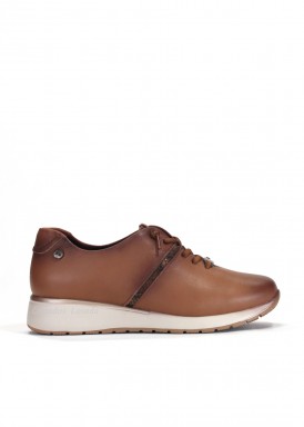 Zapato deportivo de piel cordones elásticos. Cuero. Treintas