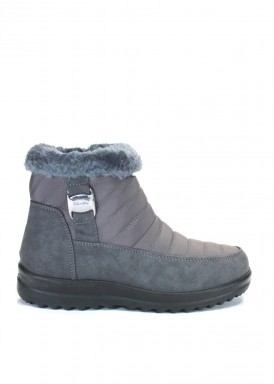 Bota impermeable de cremallera. Forro de pelo. Gris Antracita. TREINTAS