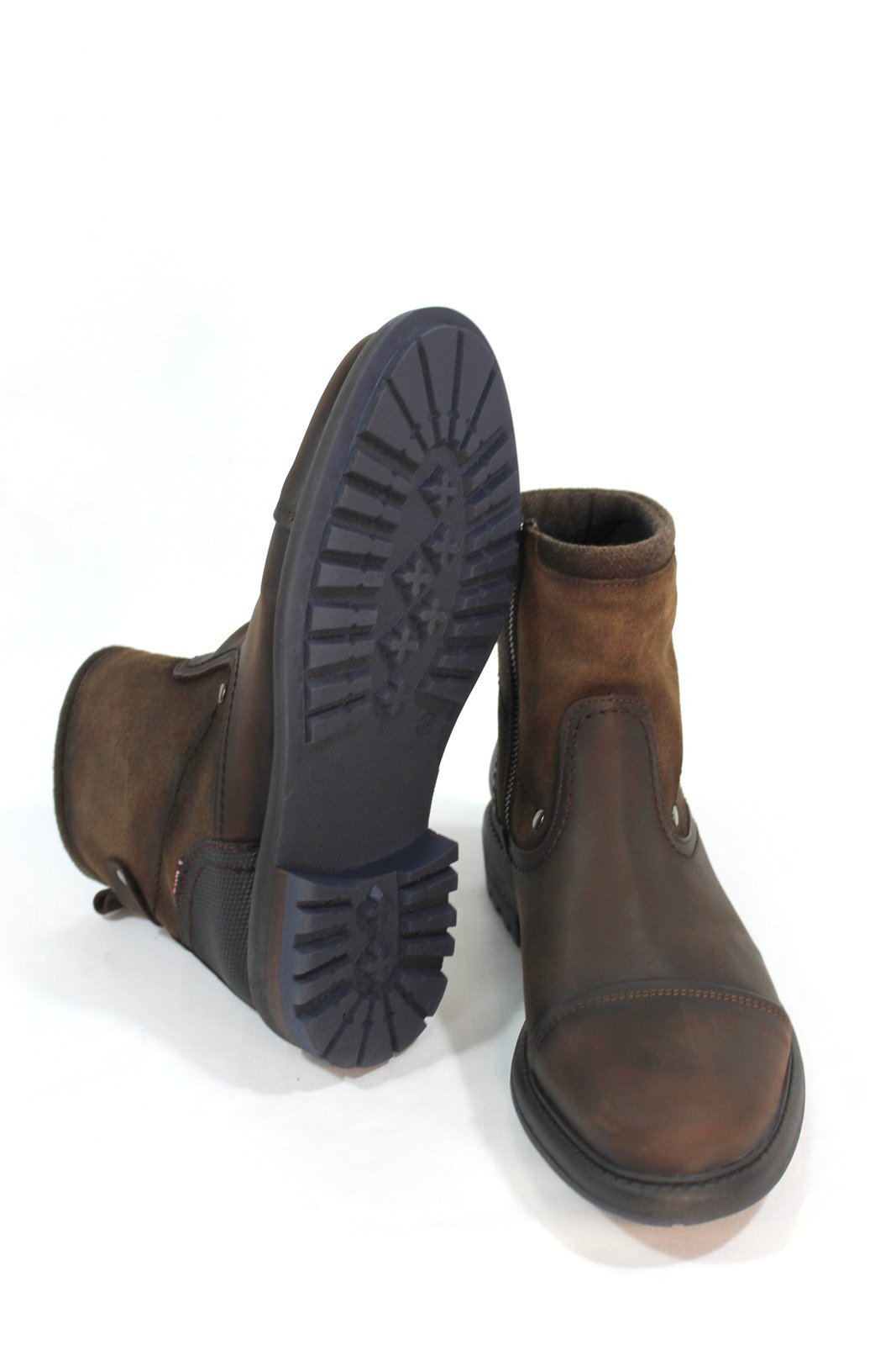 TOLINO - Bota de cremallera de hombre de piel y nobuck, marrón . Tolino|  Calzados Losada