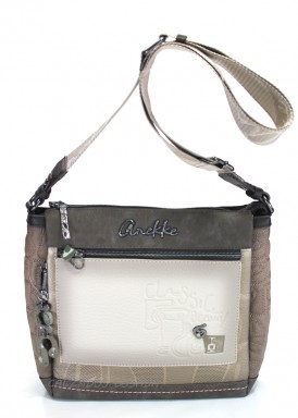 Bandolera grande beis taupe. Reversible. ANEKKE