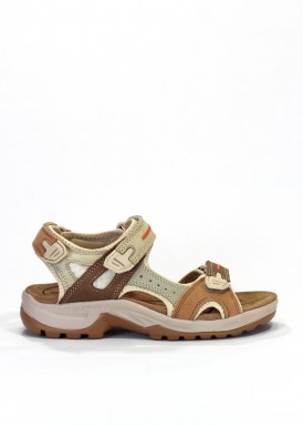 Sandalia deportiva planta de piel. Beis. VICMART