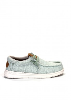 Zapato wallabi loneta menta. KOALA BAY.