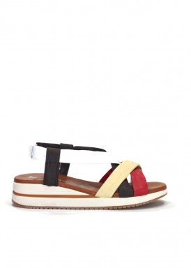 Sandalia tubular tiras cruzadas MULTICOLOR. JORDANA.