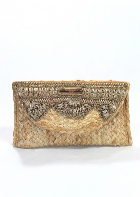 Bolso sobre de jute , bandolera de cadena. SIMOSASTRE