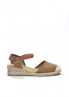 Zapatilla esparto de pulsera. Color Tostado. KOKIS.