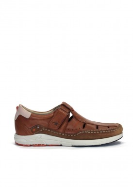 Sandalia de piel suave, especial confort . Cuero. FLUCHOS.