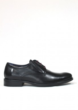 Zapato blucher vestir negro, clásico. Fluchos