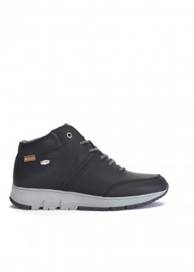 Botín sport piel con membrana impermeable. Negro. Clayan.