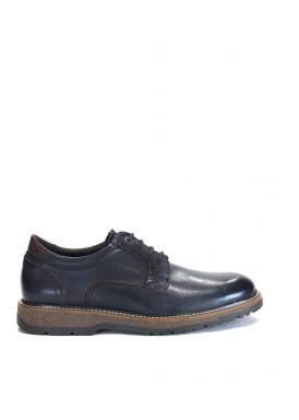 Zapato hombre con cordón. Azul Oceano. Fluchos.