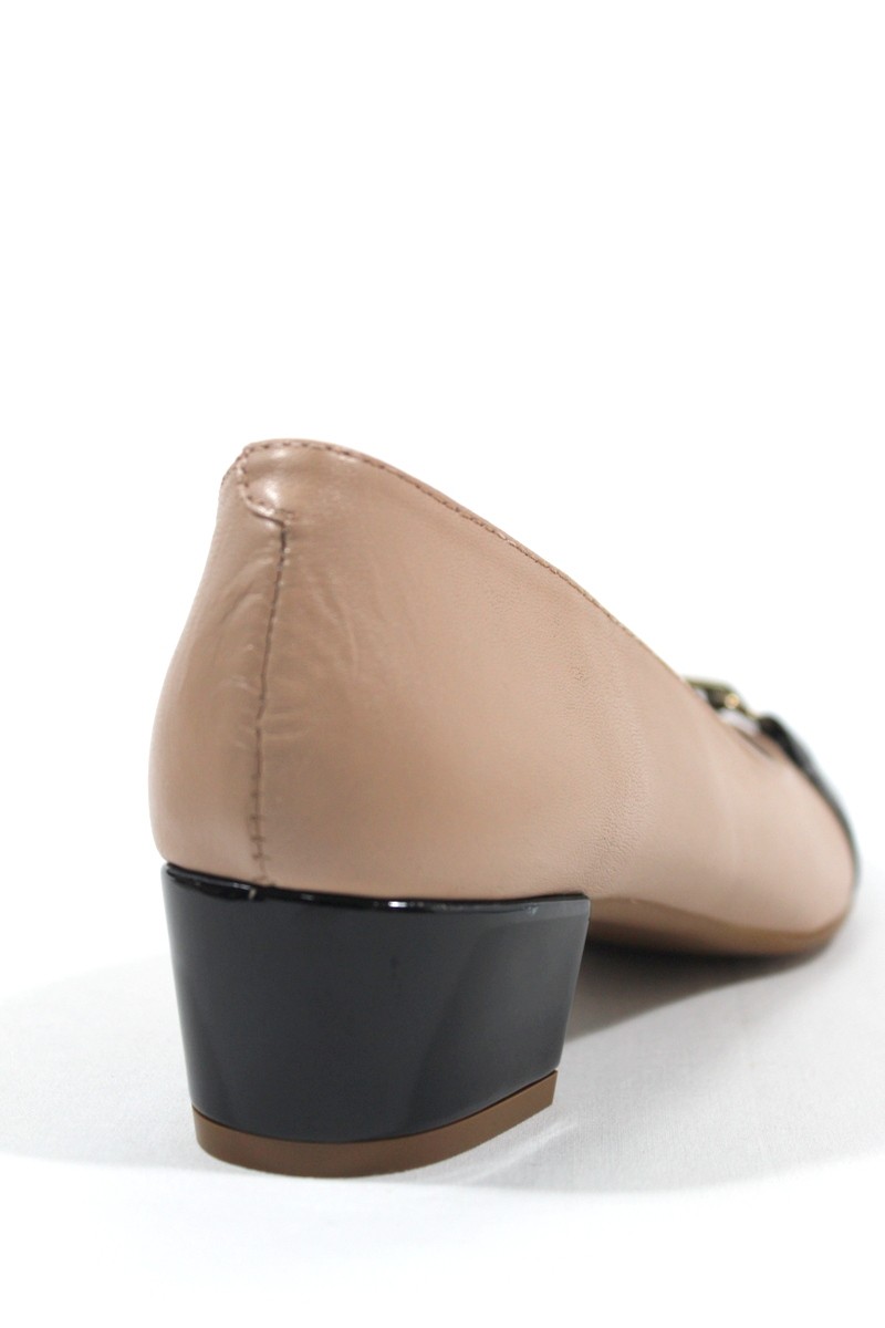 BOSETTINI - Zapato tacón 3 cm., piel rosa palo y charol negro.Bosettini| Calzados Losada