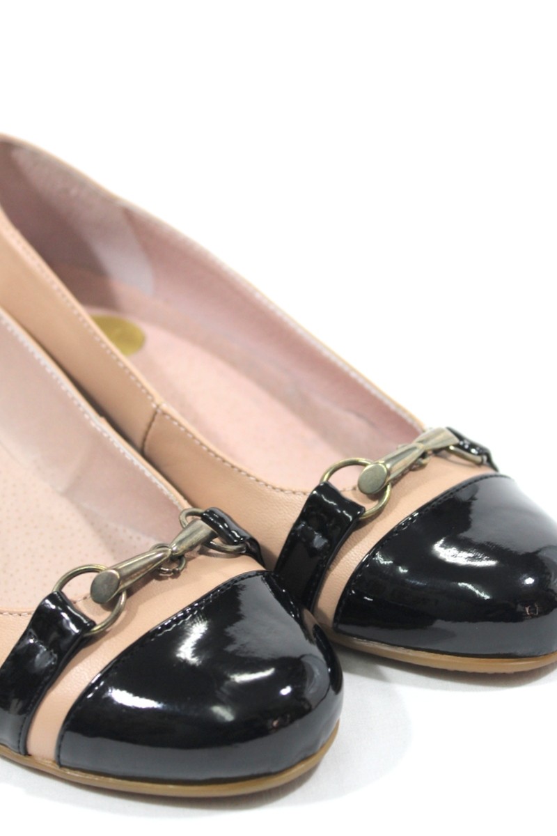 Cuidado impaciente Tina BOSETTINI - Zapato vestir tacón 3 cm., piel rosa palo y charol  negro.Bosettini| Calzados Losada