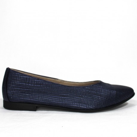 CARLA ROSETTI - Zapato piel francesita. Piso plano. Color azul marino. CARLA ROSETTI| Calzados Losada