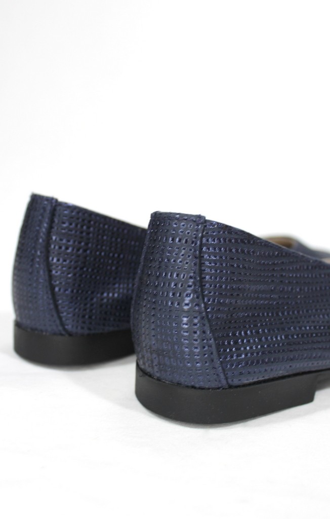 CARLA - Zapato mujer de piel estilo francesita. plano. Color azul marino. CARLA ROSETTI| Calzados Losada