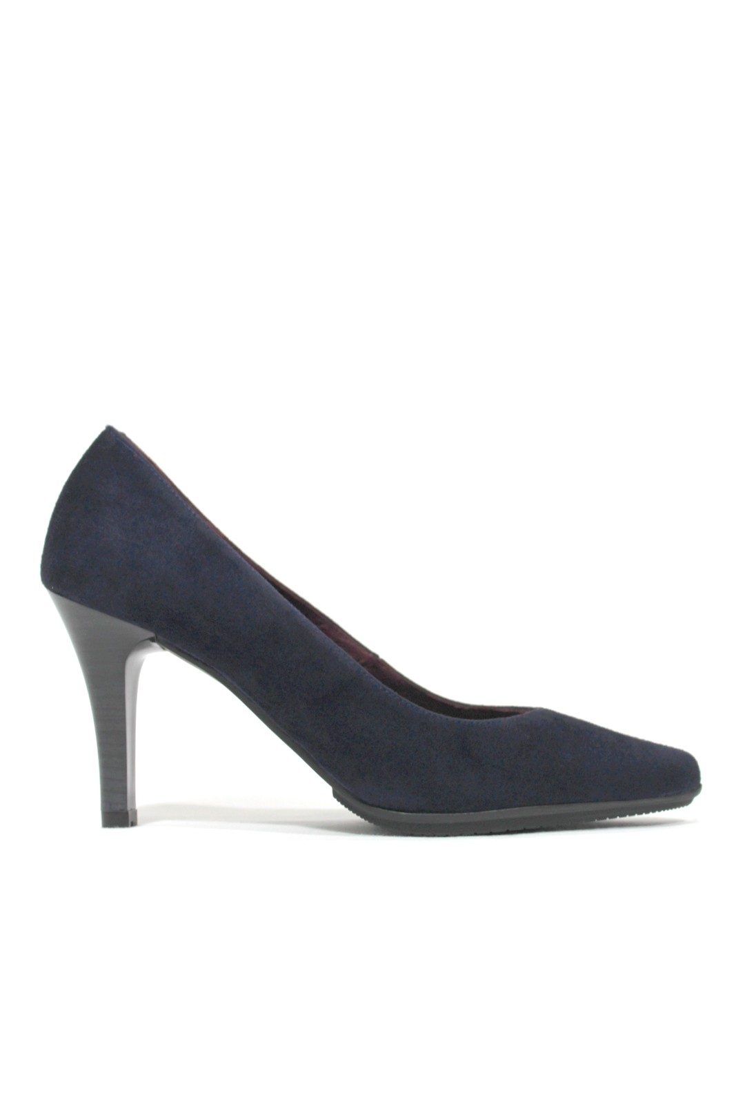 PASTHER - Zapato salón ante azul marino. Pasther| Calzados Losada