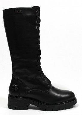 Bota militar media caña, color negro, cordón y cremallera. Kangaroos