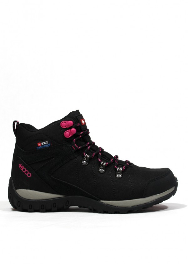 HI-TEC - Botín trekking mujer negro y fucsia. Hi-tec| Calzados Losada
