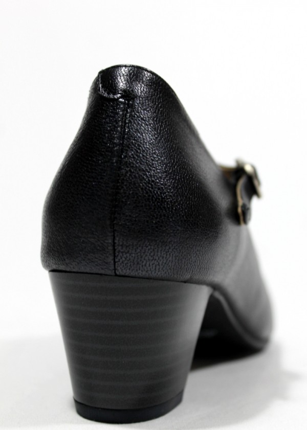 FAP - Zapato pulsera de piel negro . Tacón 4 FAP| Calzados Losada