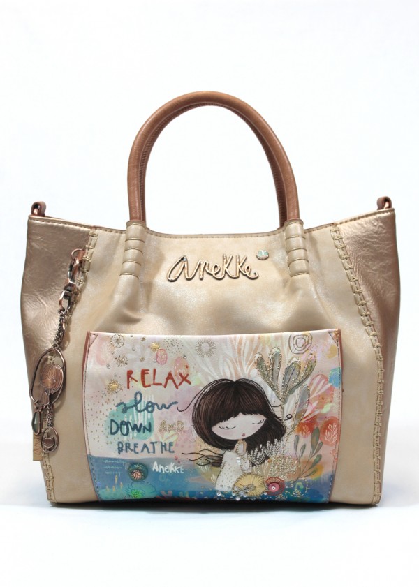 ANEKKE - Bolso dos asas tamaño mediano. Color maquillaje. ANEKKE| Calzados  Losada
