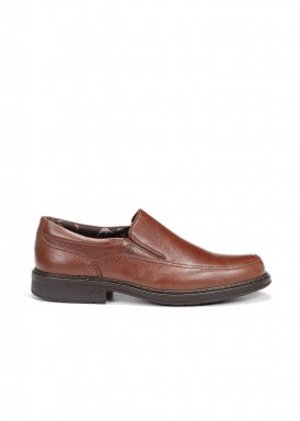 Zapato mocasín elásticos laterales marrón claro Fluchos