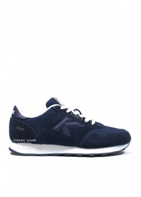 Deportiva casual de nobuck y textil, hombre. K37.  Marino. KELME